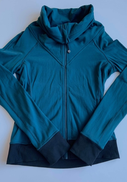 Lululemon Cowl Neck Zip Jacket Deep Teal